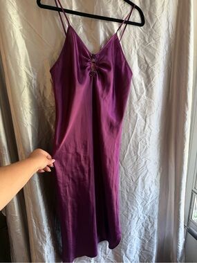Vintage Fredricks Of Hollywood Plum Satin Slip Dress Size Medium